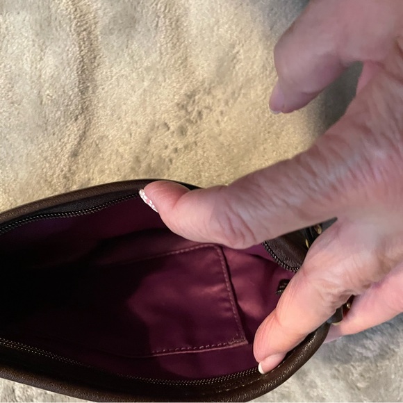 Coach Dark Brown Signature Wristlet in good used condition - Picture 2 of 3